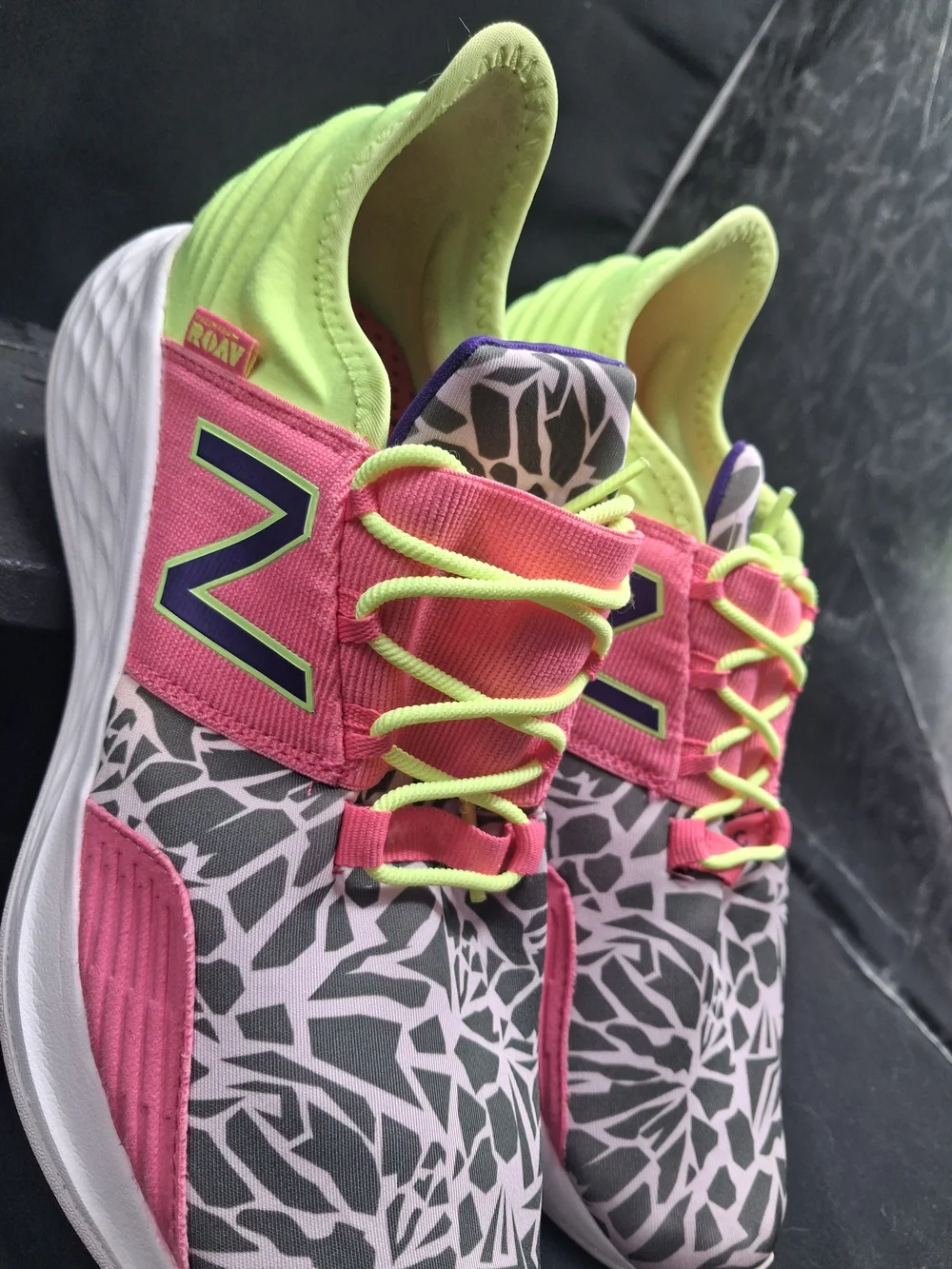 New Balance Womens Pink & Lime Athletic Sneakers